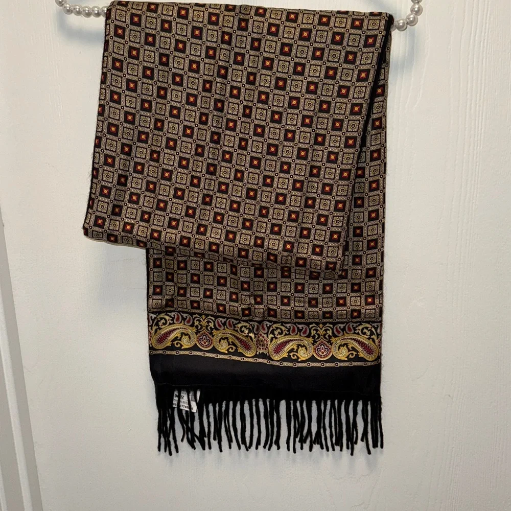 Jos. A. Bank Black Silk & Wool Scarf